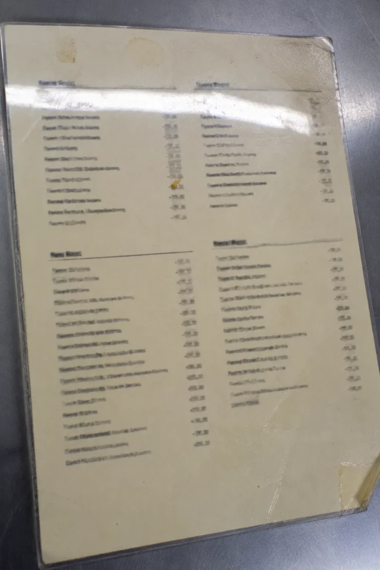 Our menu