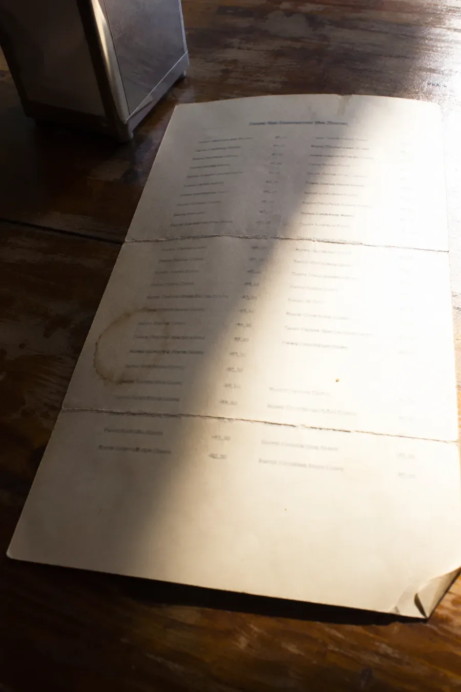 Our menu — page 3