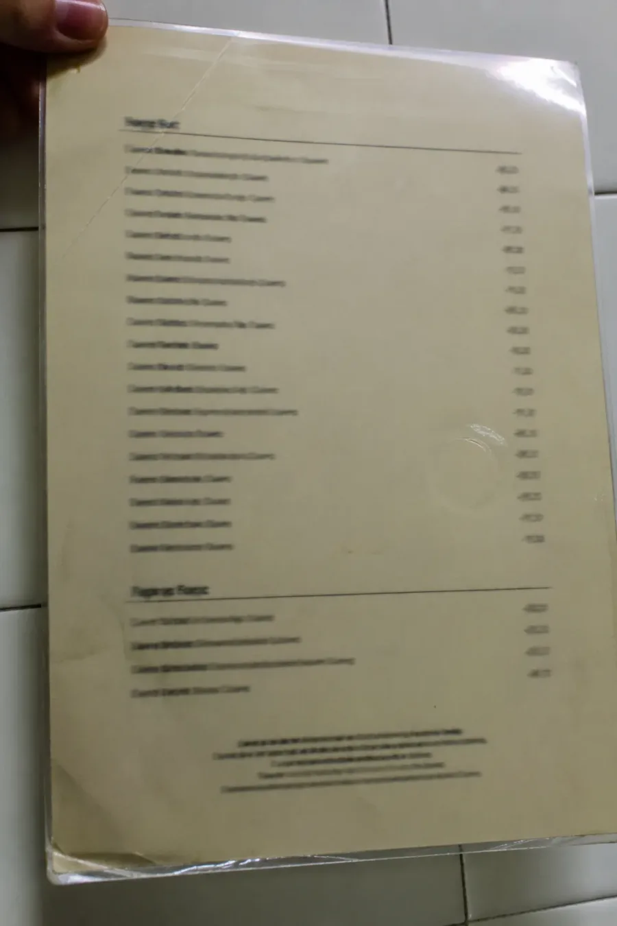 Our menu — page 2